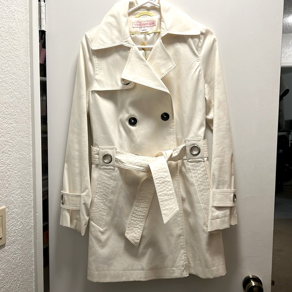 Via Spiga white trench coat